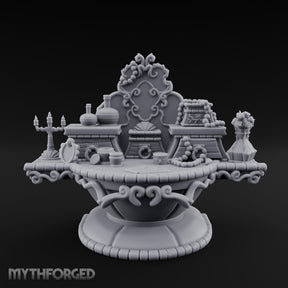 Candelabra-Lit Potion-Strewn Noble Vanity Table Miniature for Dungeons and Dragons, Pathfinder or other TTRPGs
