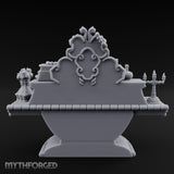 Candelabra-Lit Potion-Strewn Noble Vanity Table Miniature for Dungeons and Dragons, Pathfinder or other TTRPGs