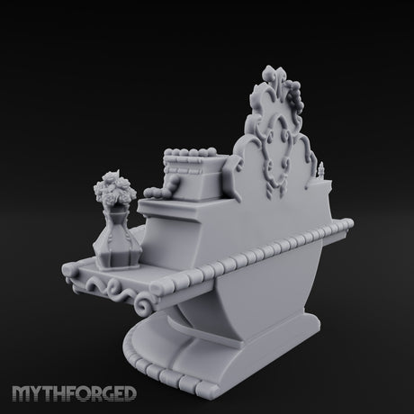 Candelabra-Lit Potion-Strewn Noble Vanity Table Miniature for Dungeons and Dragons, Pathfinder or other TTRPGs