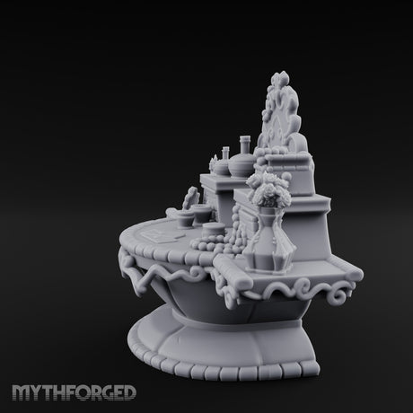 Candelabra-Lit Potion-Strewn Noble Vanity Table Miniature for Dungeons and Dragons, Pathfinder or other TTRPGs