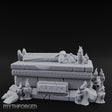 Candle-Circled Rune-Banded Funerary Tomb Effigy