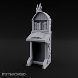 Candle-Crowned Tome-Racked Scholar's Secretary Desk Miniature for Dungeons and Dragons, Pathfinder or other TTRPGs
