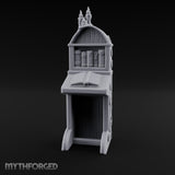 Candle-Crowned Tome-Racked Scholar's Secretary Desk Miniature for Dungeons and Dragons, Pathfinder or other TTRPGs