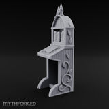 Candle-Crowned Tome-Racked Scholar's Secretary Desk Miniature for Dungeons and Dragons, Pathfinder or other TTRPGs