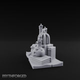 Candle-Dripped Orb-Cradled Arcane Candle Shrine Altar Miniature for Dungeons and Dragons, Pathfinder or other TTRPGs