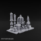 Candle-Dripped Orb-Cradled Arcane Candle Shrine Altar Miniature for Dungeons and Dragons, Pathfinder or other TTRPGs