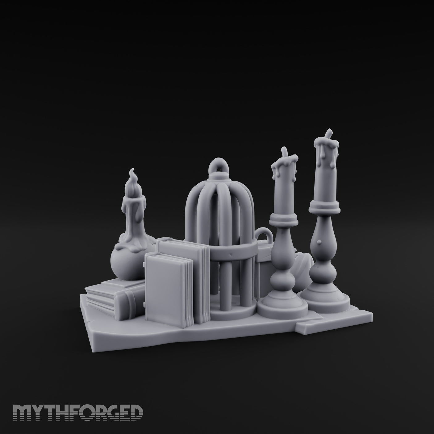 Candle-Dripped Orb-Cradled Arcane Candle Shrine Altar Miniature for Dungeons and Dragons, Pathfinder or other TTRPGs