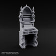 Candle-Flanked Scroll-Rested Gothic Scribe Desk