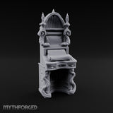 Candle-Flanked Scroll-Rested Gothic Scribe Desk