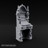 Candle-Flanked Scroll-Rested Gothic Scribe Desk gallery 1