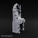 Candle-Flanked Scroll-Rested Gothic Scribe Desk gallery 2