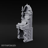 Candle-Flanked Scroll-Rested Gothic Scribe Desk gallery 7