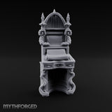 Candle-Flanked Scroll-Rested Gothic Scribe Desk gallery 9