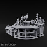 Candle-Lit Curiosity-Packed Climbing Gear Shop Counter Miniature for Dungeons and Dragons, Pathfinder or other TTRPGs