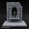 Candle-Ringed Gothic-Niched Hooded Saint Shrine Miniature for Dungeons and Dragons, Pathfinder or other TTRPGs