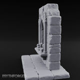 Candle-Ringed Gothic-Niched Hooded Saint Shrine Miniature for Dungeons and Dragons, Pathfinder or other TTRPGs