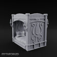 Candle-Sconce Tentacle-Carved Captain's Four-Poster Bed Miniature for Dungeons and Dragons, Pathfinder or other TTRPGs