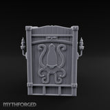 Candle-Sconce Tentacle-Carved Captain's Four-Poster Bed Miniature for Dungeons and Dragons, Pathfinder or other TTRPGs