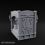 Candle-Sconce Tentacle-Carved Captain's Four-Poster Bed Miniature for Dungeons and Dragons, Pathfinder or other TTRPGs