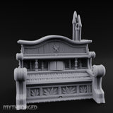 Candle-Topped Leaf-Carved Tavern Pipe Organ