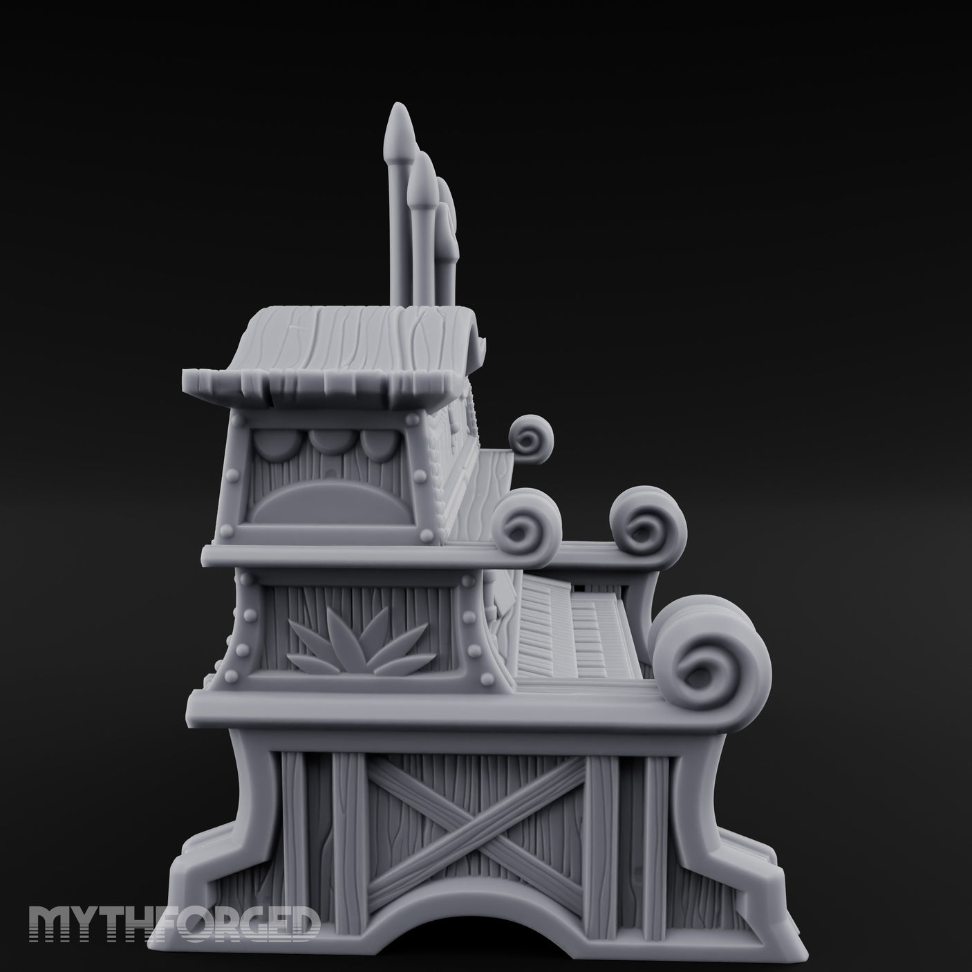 Candle-Topped Leaf-Carved Tavern Pipe Organ gallery 3