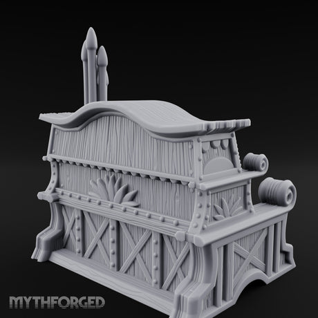 Candle-Topped Leaf-Carved Tavern Pipe Organ Miniature for Dungeons and Dragons, Pathfinder or other TTRPGs