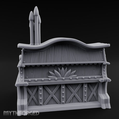 Candle-Topped Leaf-Carved Tavern Pipe Organ Miniature for Dungeons and Dragons, Pathfinder or other TTRPGs