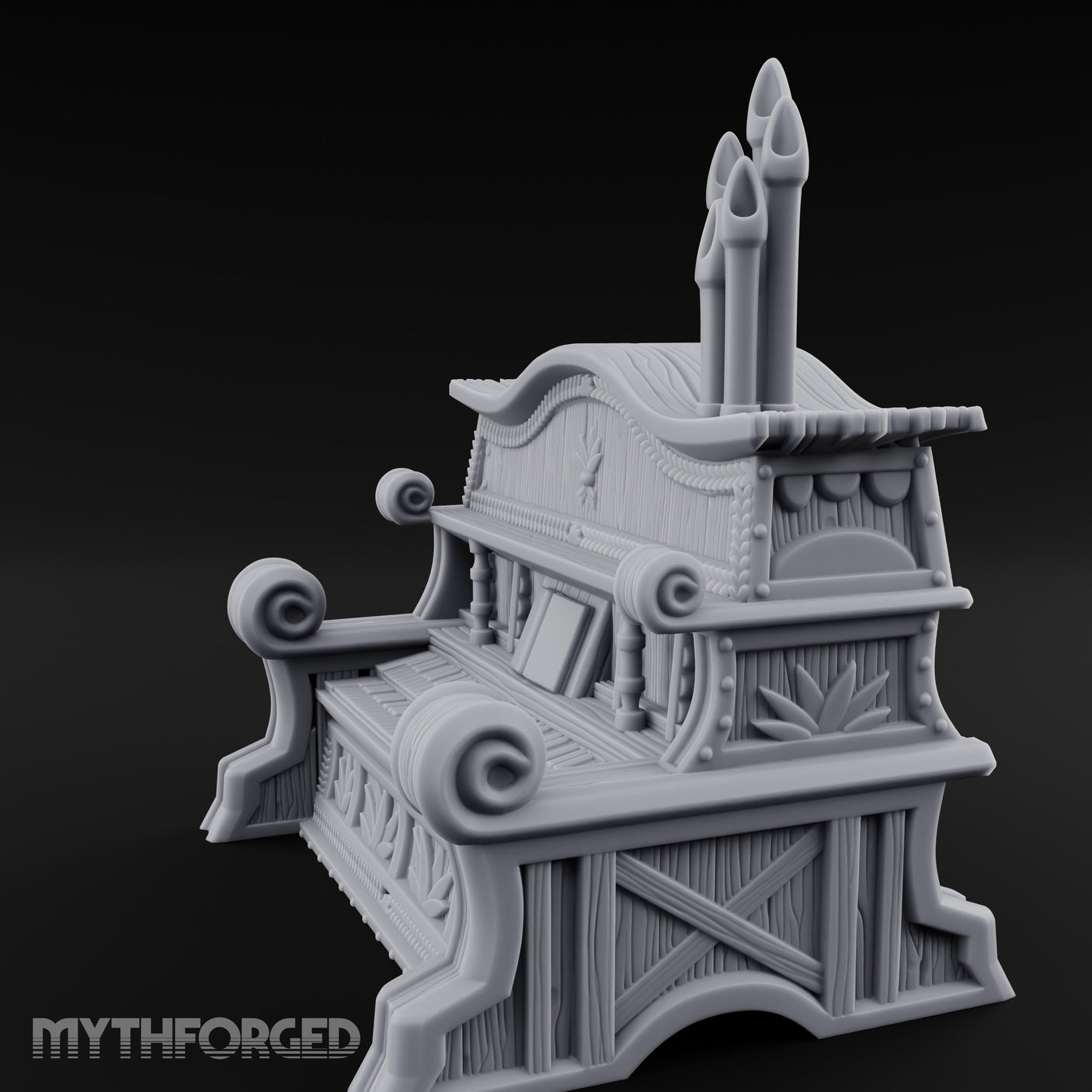 Candle-Topped Leaf-Carved Tavern Pipe Organ gallery 7