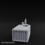 Candle-Topped Rivet-Planked Storage Trunk Miniature for Dungeons and Dragons, Pathfinder or other TTRPGs