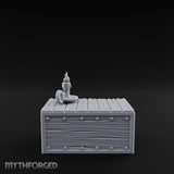 Candle-Topped Rivet-Planked Storage Trunk Miniature for Dungeons and Dragons, Pathfinder or other TTRPGs