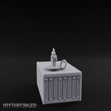 Candle-Topped Rivet-Planked Storage Trunk Miniature for Dungeons and Dragons, Pathfinder or other TTRPGs