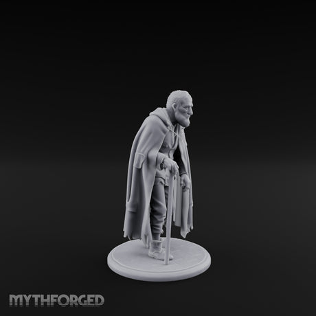 Cane Hobbling Human Beggar Miniature for Dungeons and Dragons, Pathfinder or other TTRPGs