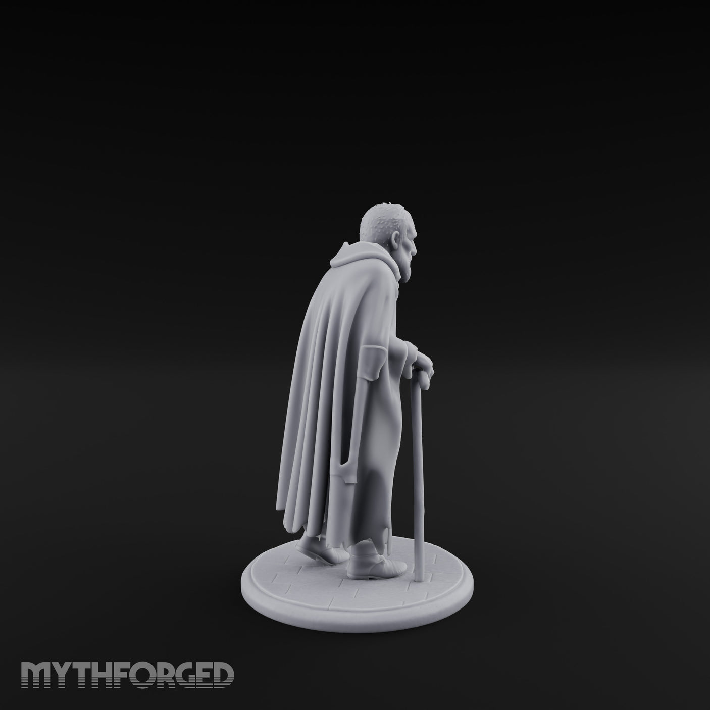 Cane Hobbling Human Beggar Miniature for Dungeons and Dragons, Pathfinder or other TTRPGs
