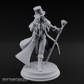 Cane Leaning Grinning Undead Gentleman Miniature for Dungeons and Dragons, Pathfinder or other TTRPGs