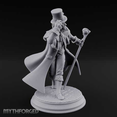 Cane Leaning Grinning Undead Gentleman Miniature for Dungeons and Dragons, Pathfinder or other TTRPGs