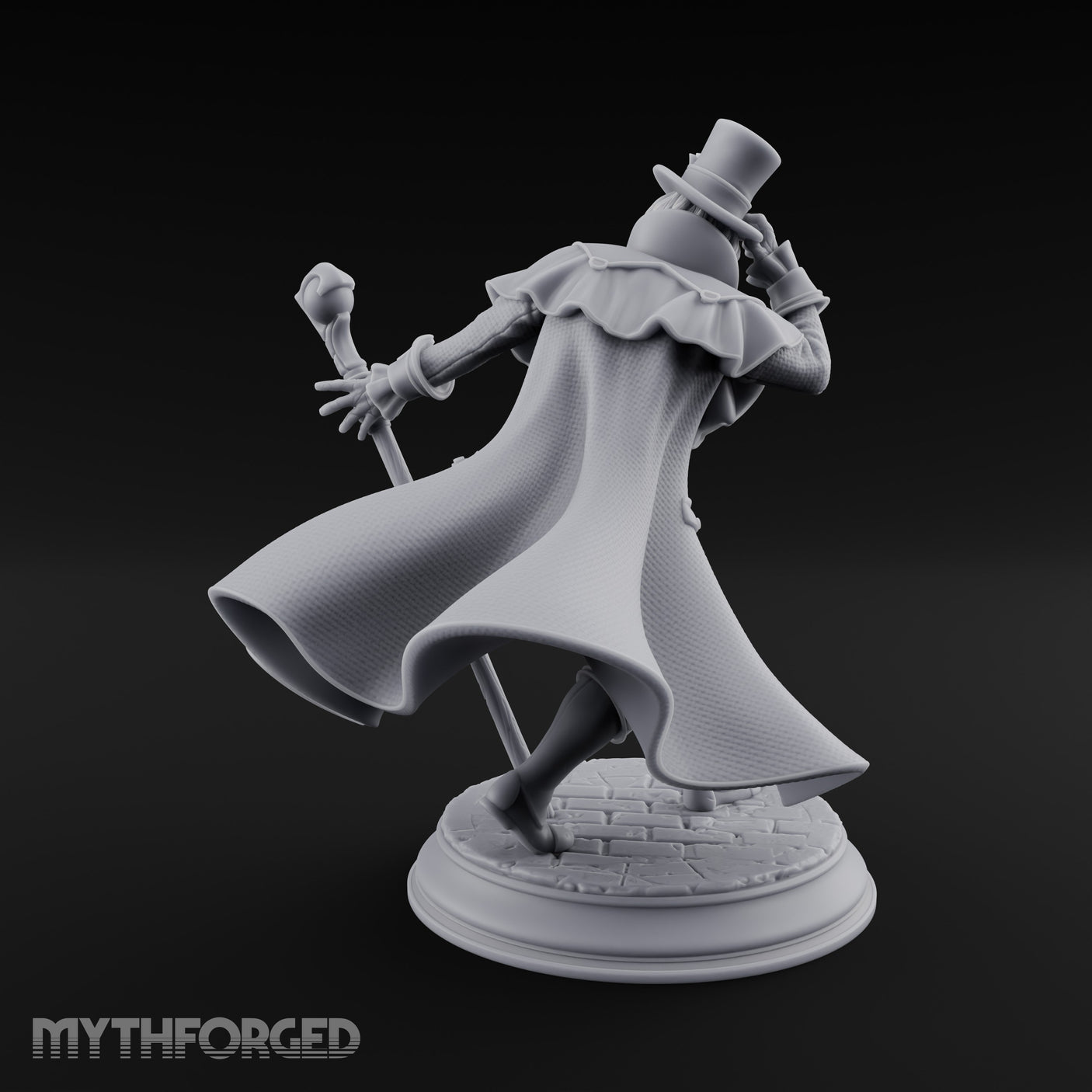 Cane Leaning Grinning Undead Gentleman Miniature for Dungeons and Dragons, Pathfinder or other TTRPGs