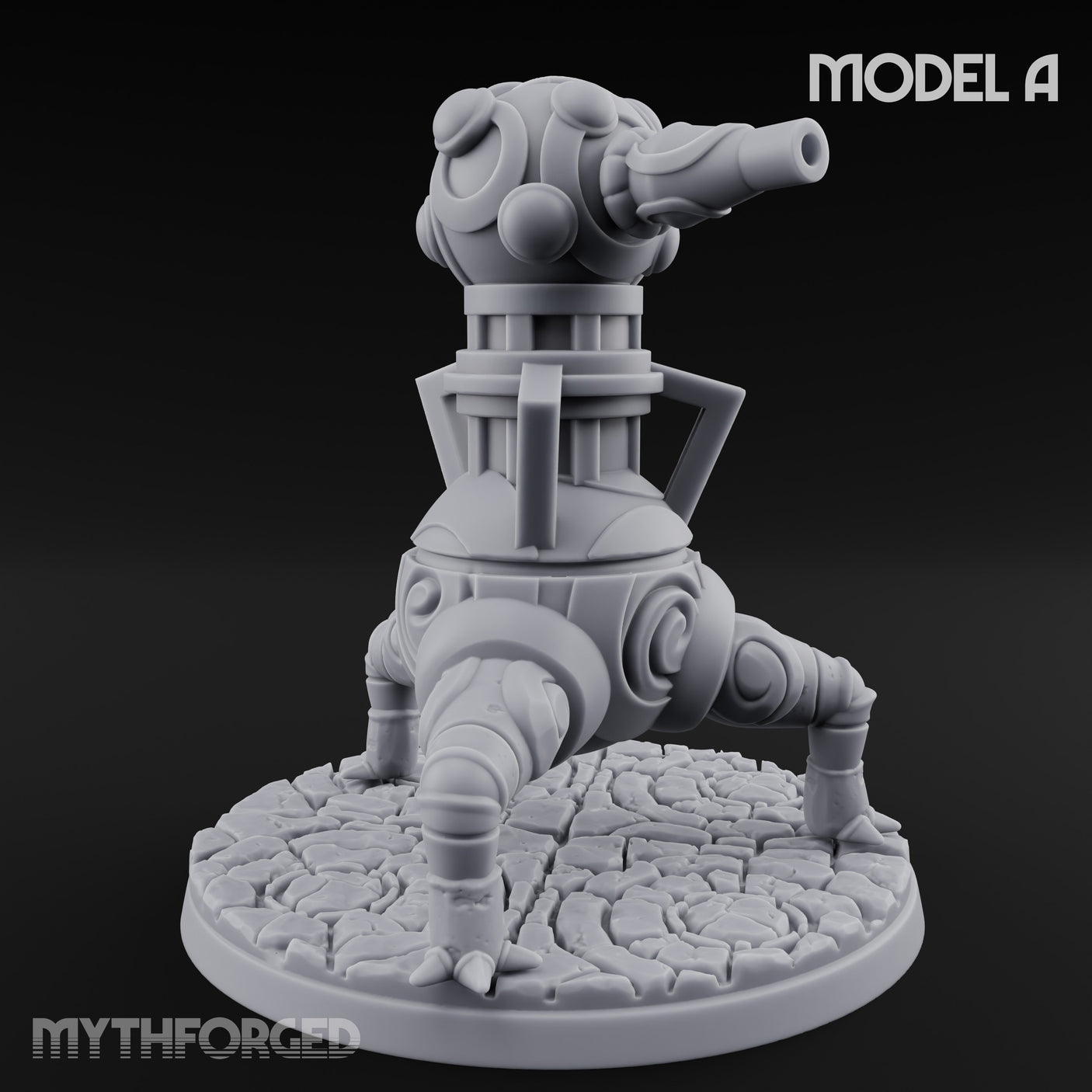 Cannon Barrel Aiming Construct Gun Turret A Miniature for Dungeons and Dragons, Pathfinder or other TTRPGs