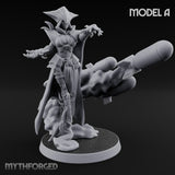 Cannon Conjuring Robed Artillery Witch A Miniature for Dungeons and Dragons, Pathfinder or other TTRPGs