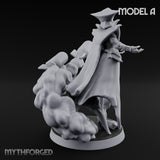 Cannon Conjuring Robed Artillery Witch A Miniature for Dungeons and Dragons, Pathfinder or other TTRPGs