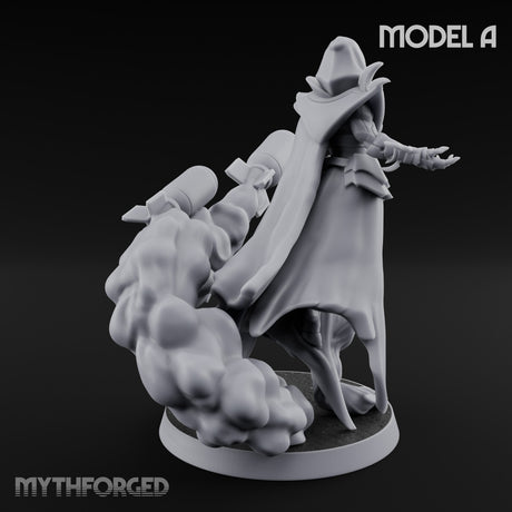 Cannon Conjuring Robed Artillery Witch A Miniature for Dungeons and Dragons, Pathfinder or other TTRPGs