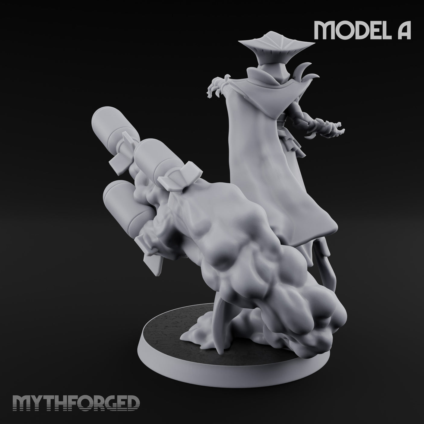 Cannon Conjuring Robed Artillery Witch A Miniature for Dungeons and Dragons, Pathfinder or other TTRPGs