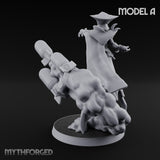 Cannon Conjuring Robed Artillery Witch A Miniature for Dungeons and Dragons, Pathfinder or other TTRPGs