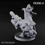 Cannon Conjuring Robed Artillery Witch A Miniature for Dungeons and Dragons, Pathfinder or other TTRPGs