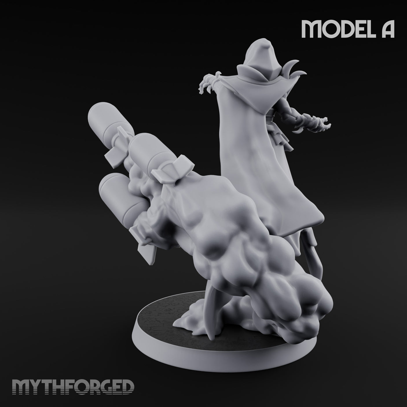 Cannon Conjuring Robed Artillery Witch A Miniature for Dungeons and Dragons, Pathfinder or other TTRPGs