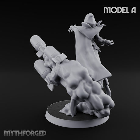 Cannon Conjuring Robed Artillery Witch A Miniature for Dungeons and Dragons, Pathfinder or other TTRPGs
