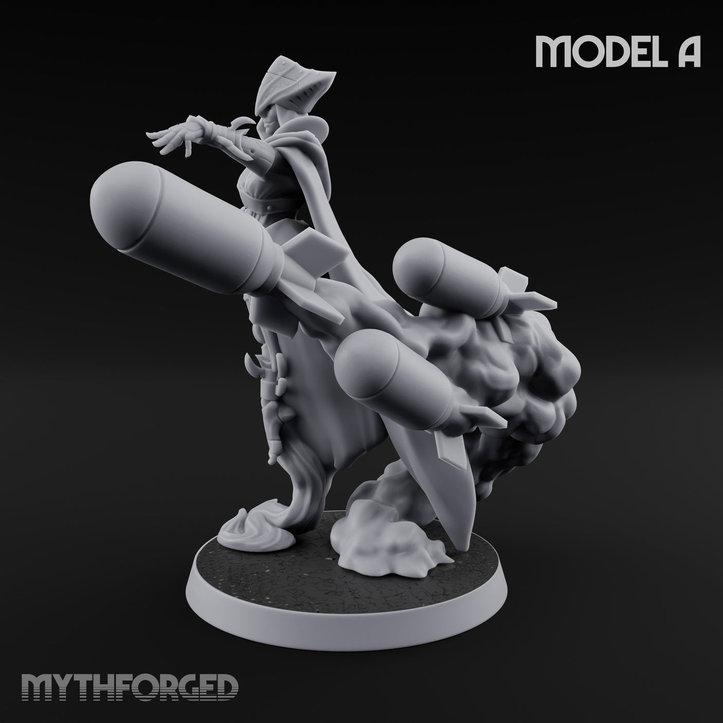 Cannon Conjuring Robed Artillery Witch A Miniature for Dungeons and Dragons, Pathfinder or other TTRPGs