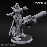 Cannon Conjuring Robed Artillery Witch A Miniature for Dungeons and Dragons, Pathfinder or other TTRPGs