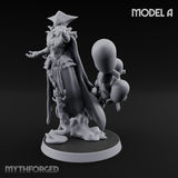 Cannon Conjuring Robed Artillery Witch A Miniature for Dungeons and Dragons, Pathfinder or other TTRPGs