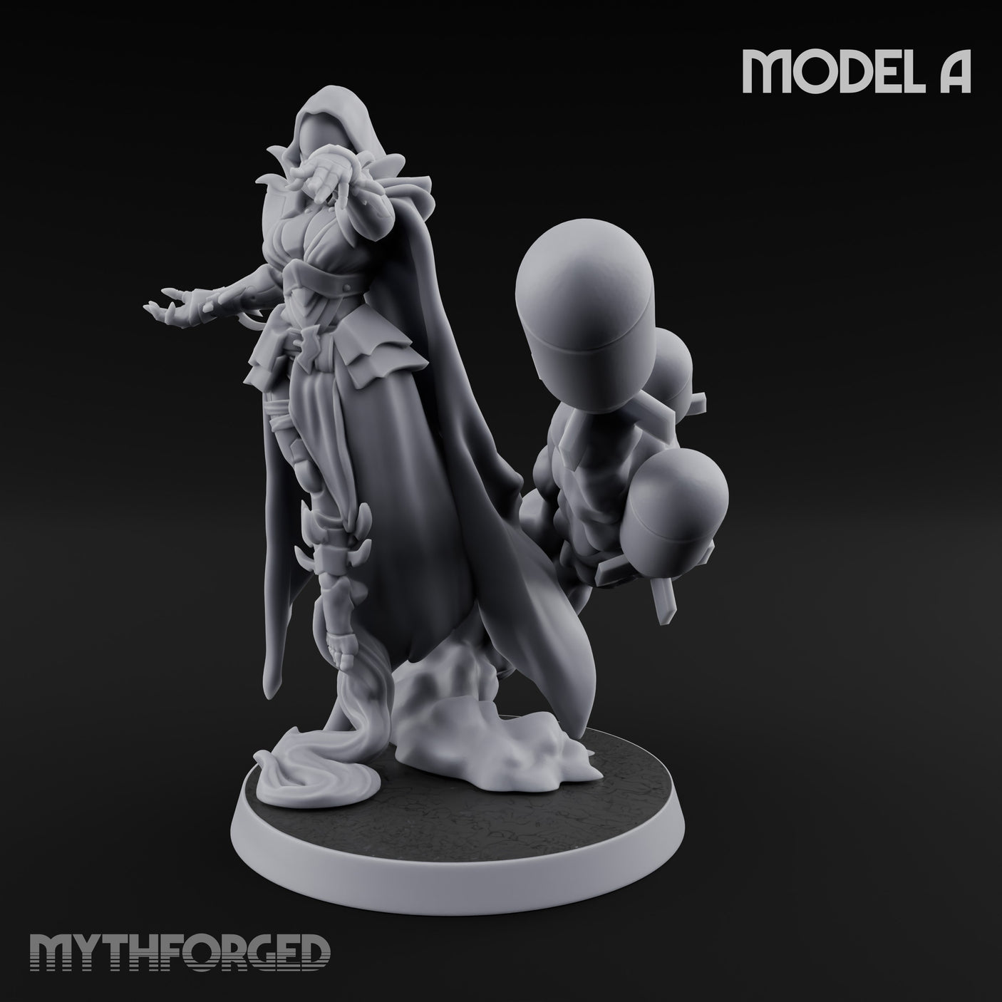 Cannon Conjuring Robed Artillery Witch A Miniature for Dungeons and Dragons, Pathfinder or other TTRPGs