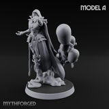 Cannon Conjuring Robed Artillery Witch A Miniature for Dungeons and Dragons, Pathfinder or other TTRPGs
